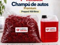 Champú de autos Premium Química Vergara: pasta roja concentrada para preparar 100 litros