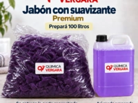 Jabón con suavizante Premium Química Vergara: pasta violeta concentrada para preparar 100 litros